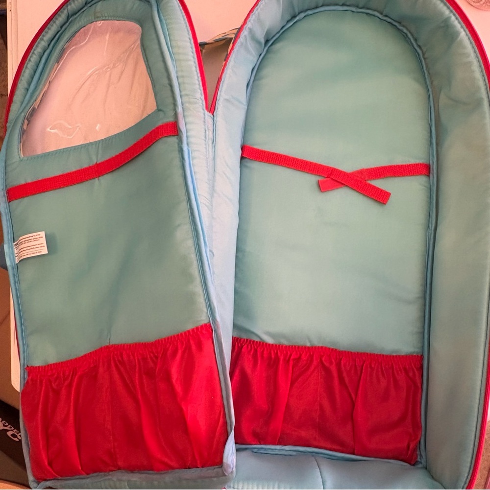 💚Battat Blue and Red Heart Patterned Bag - Picture 3 of 5